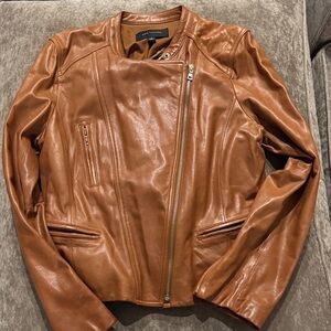 John Varvatos Tan Leather Jacket